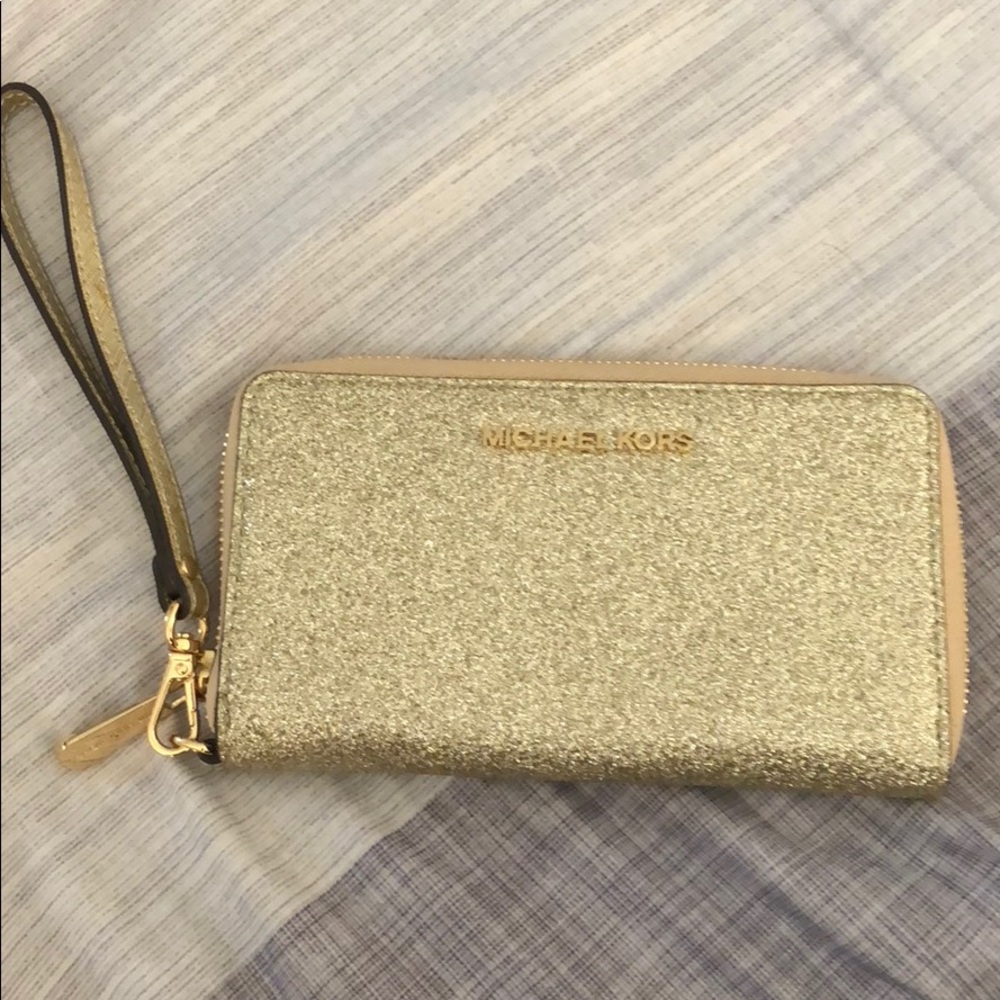 Gold Michael Kors Wristlet